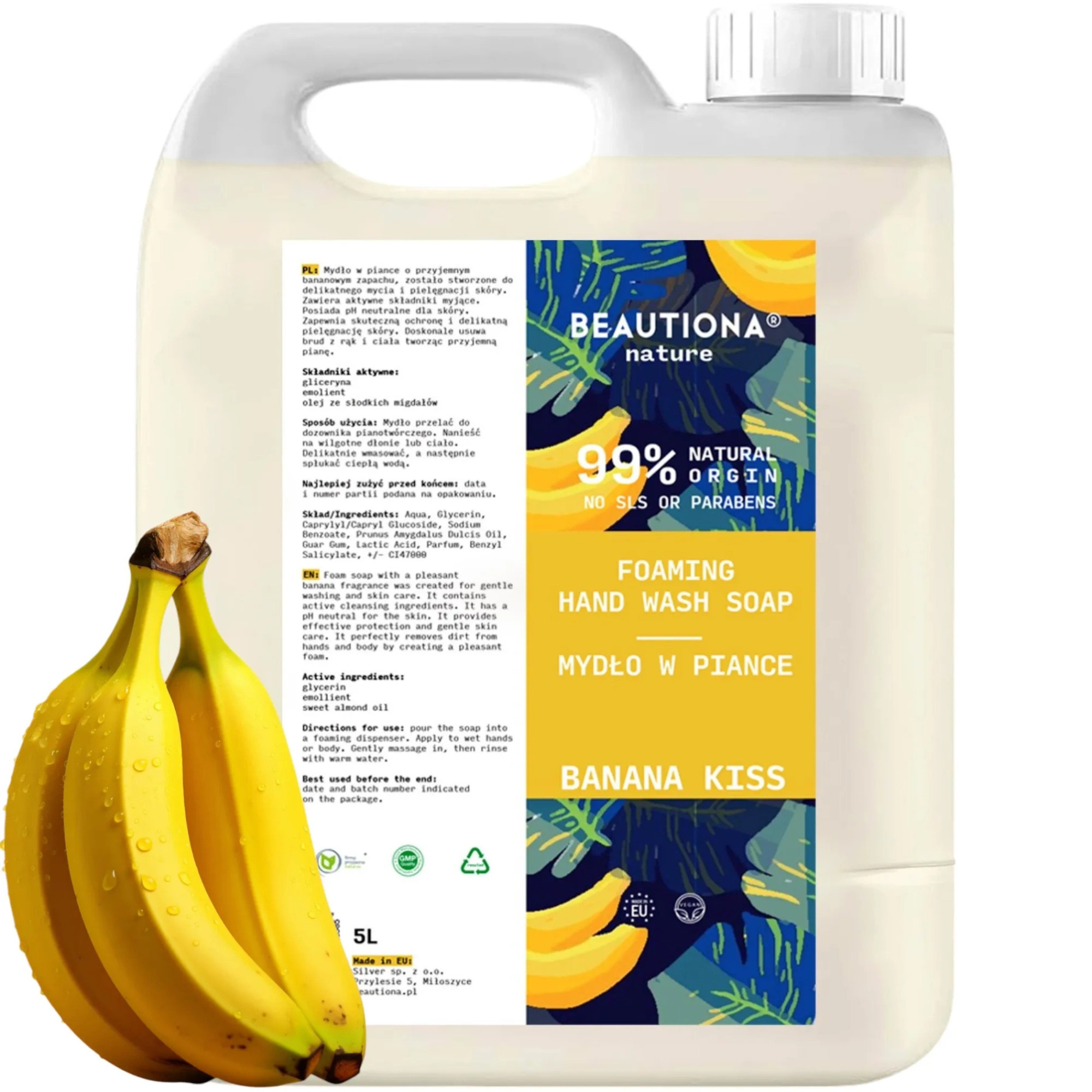 Beautiona mydło w piance Bananowy Kisiel, 5 l