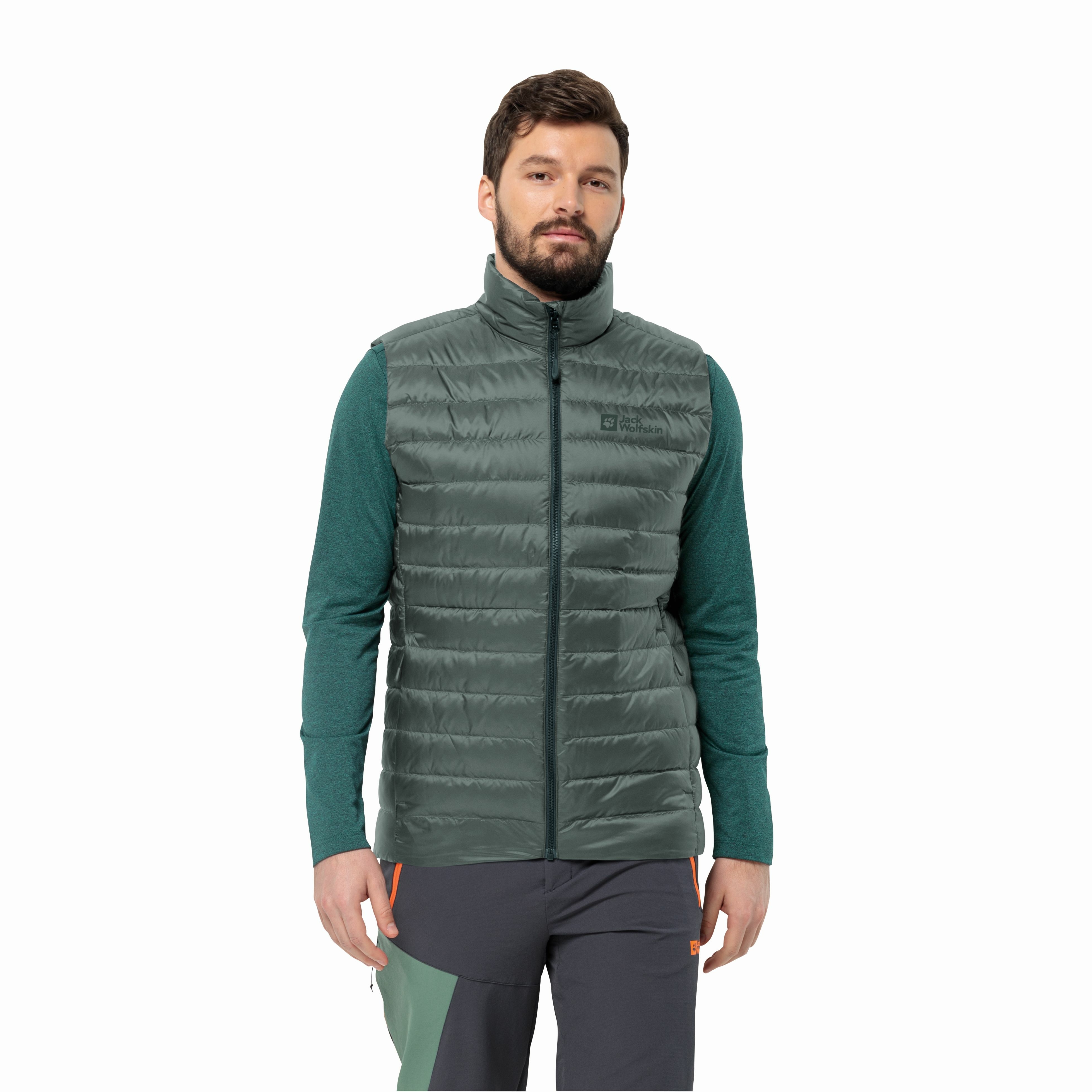 Męska kamizelka puchowa Jack Wolfskin PILVI DOWN VEST M hedge green - XXXL