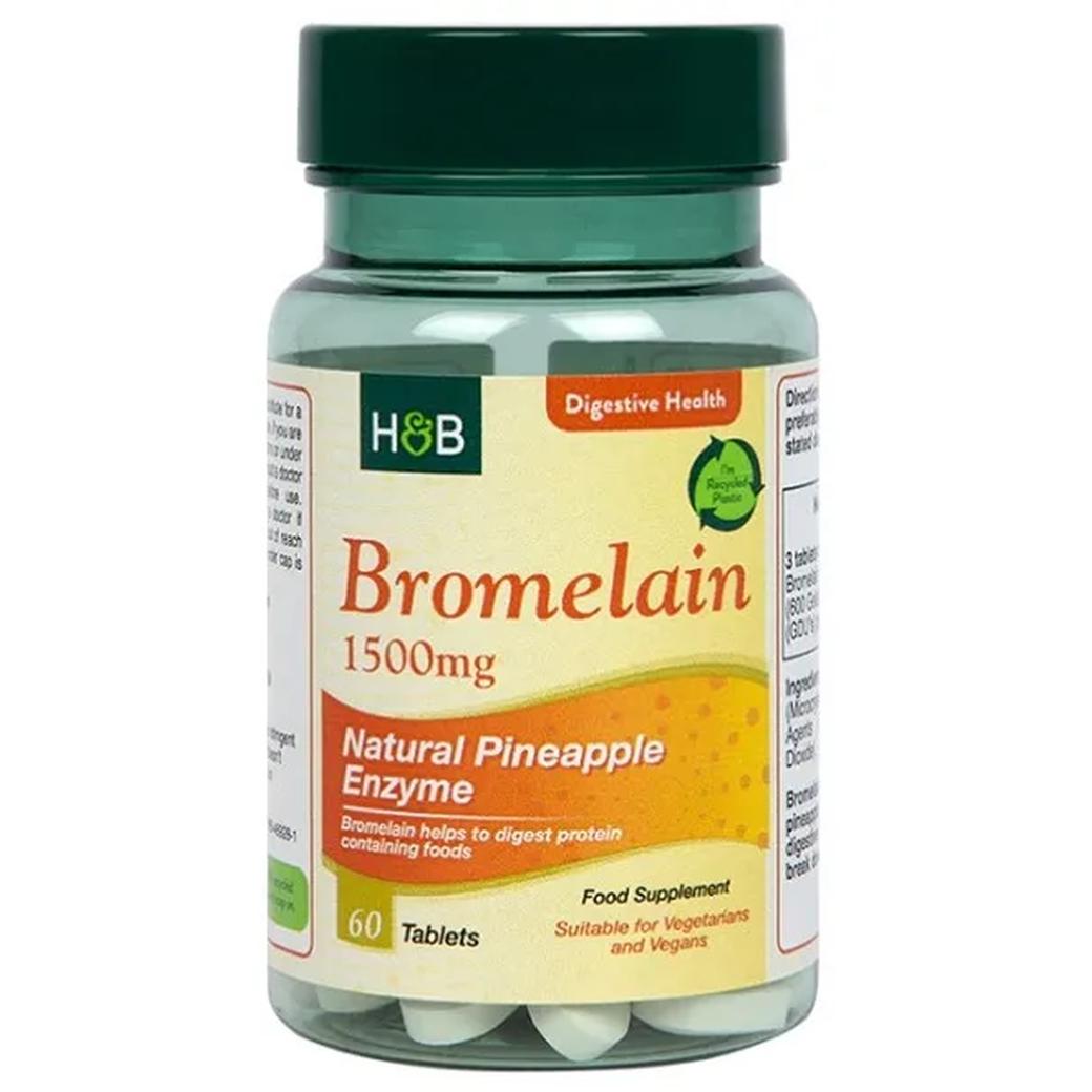 Holland & Barrett suplement diety bromelaina, 1500mg, 60 tabl./1 opak.