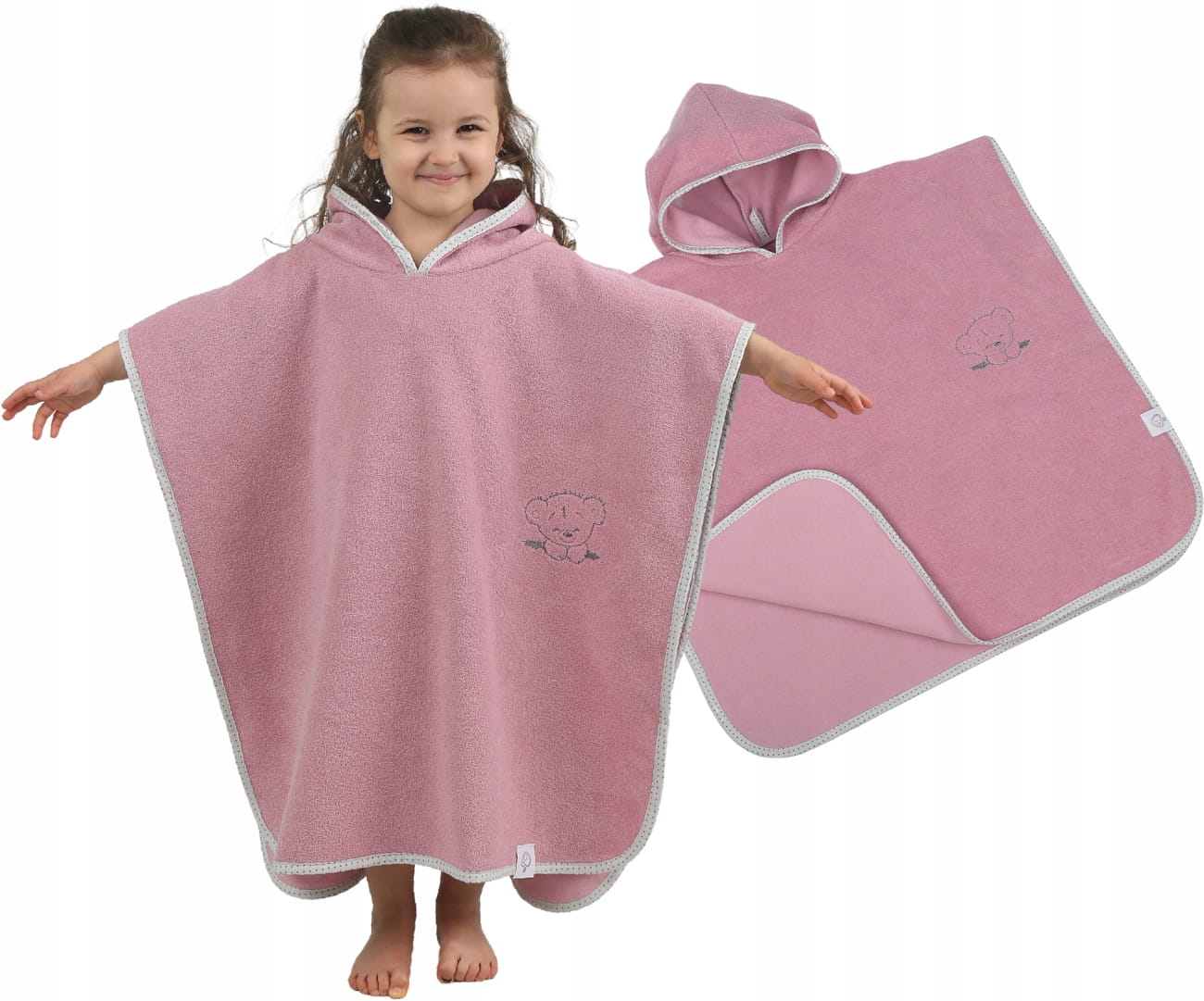 Babymam poncho kąpielowe okrycie z kapturem duże