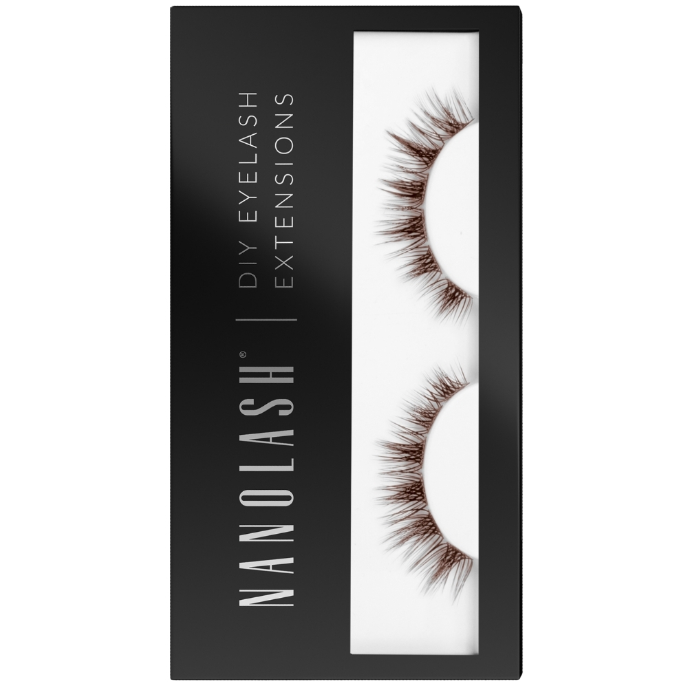 Nanolash DIY Eyelash Extensions Brown sztuczne brązowe rzęsy w kępkach Harmony, 36 szt./1 opak.