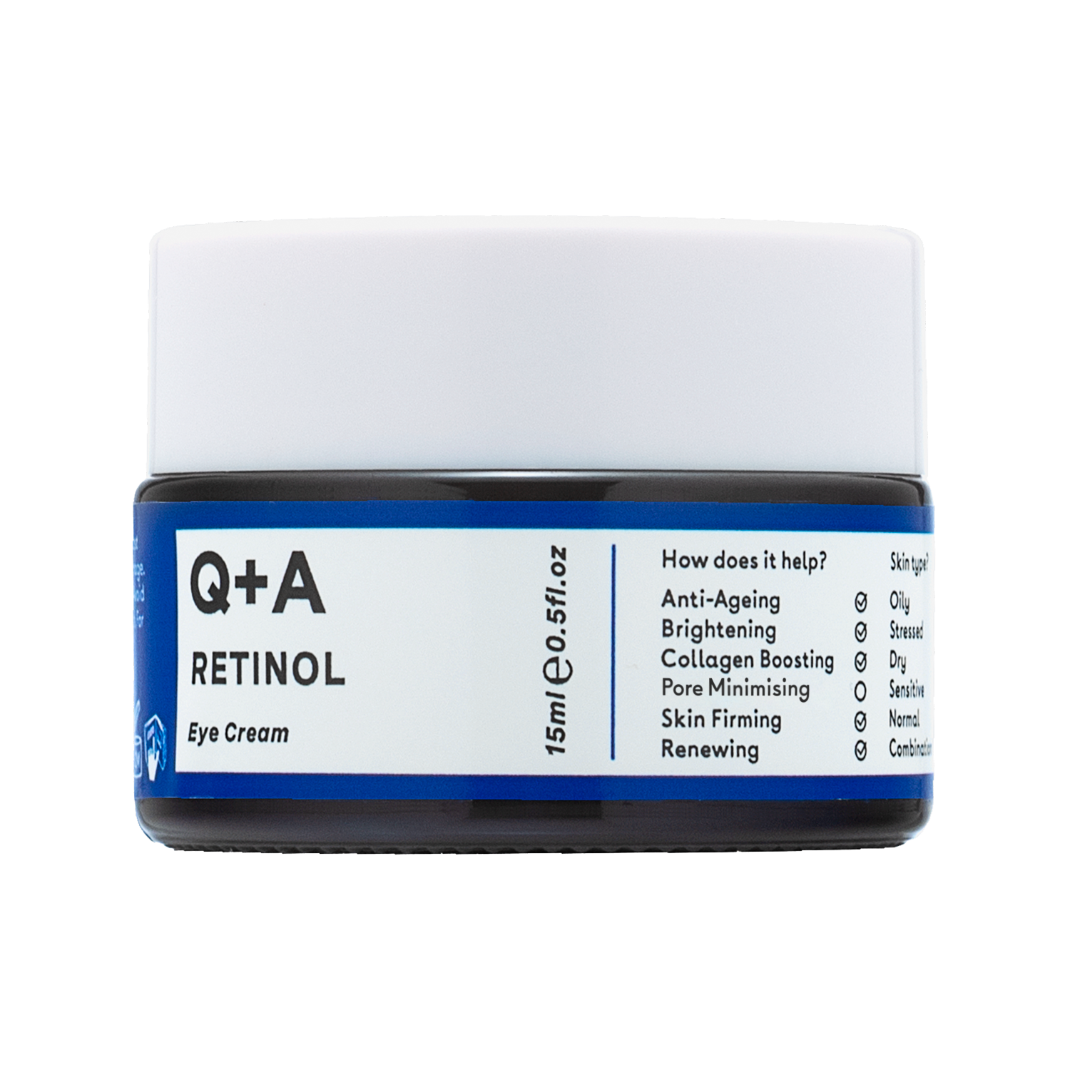 Q+A Retinol krem z retinolem pod oczy, 15 ml