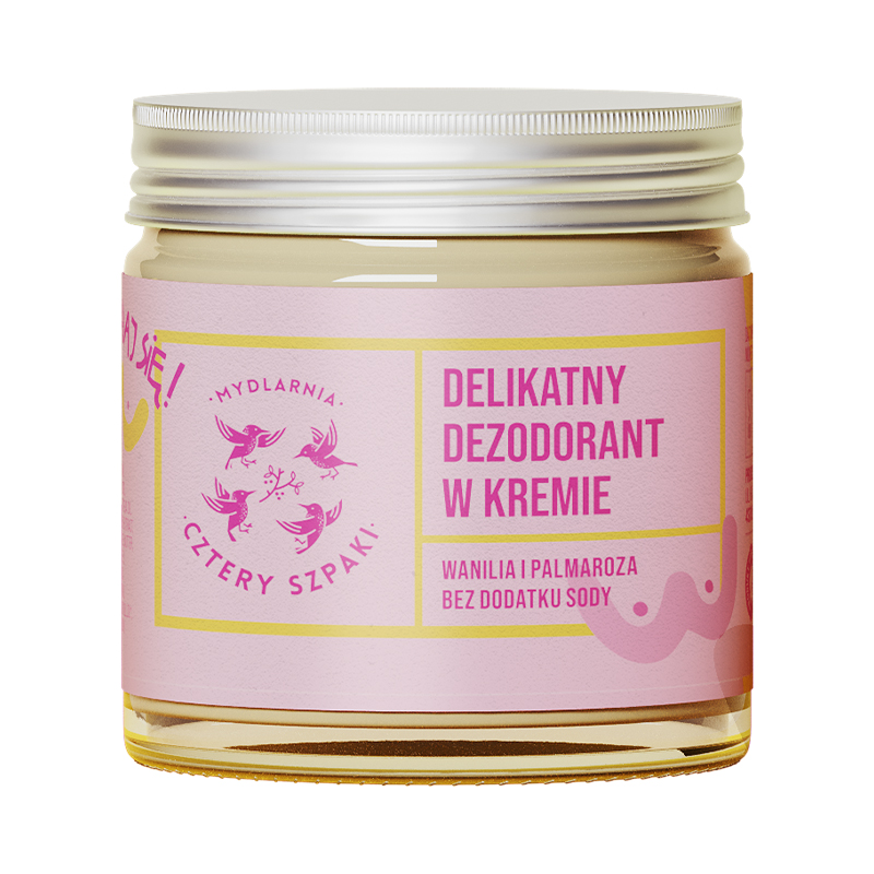 Mydlarnia Cztery Szpaki delikatny dezodorant w kremie wanilia i palmaroza 60 ml