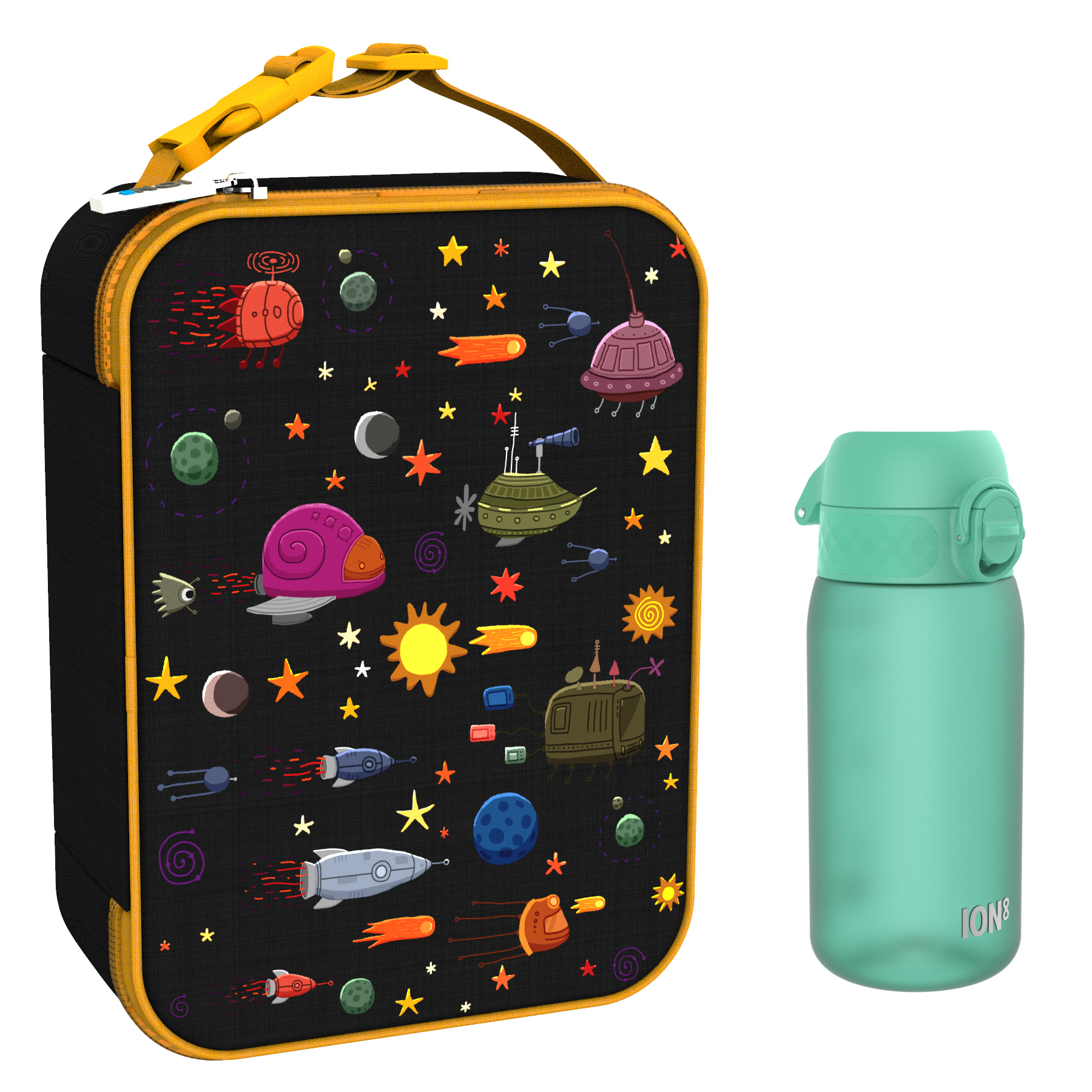 Ion8 zestaw: lunchbag Planety, 1 szt. + bidon na wodę, poj. 0,4 l, 1 szt.