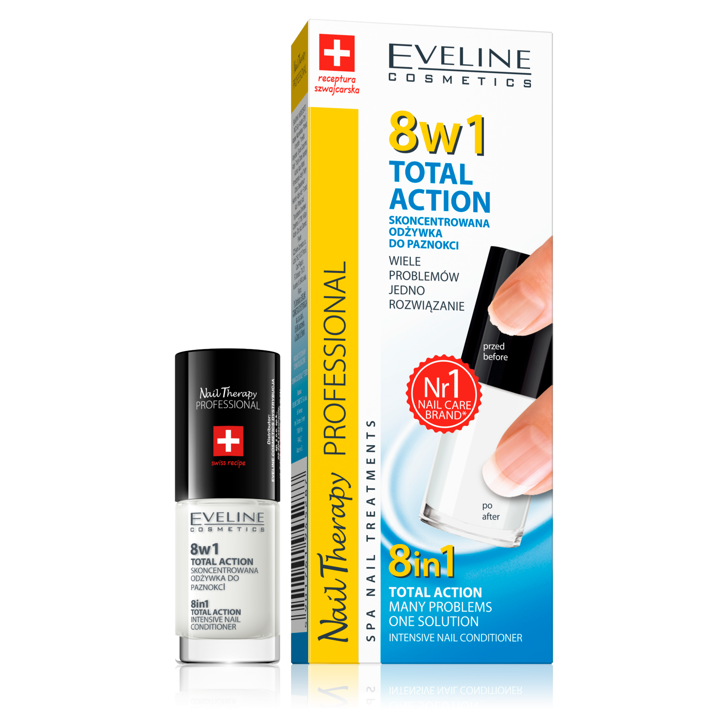 Eveline Cosmetics Nail Therapy Professional 8w1 Total Action skoncentrowana odżywka do paznokci, 5 ml