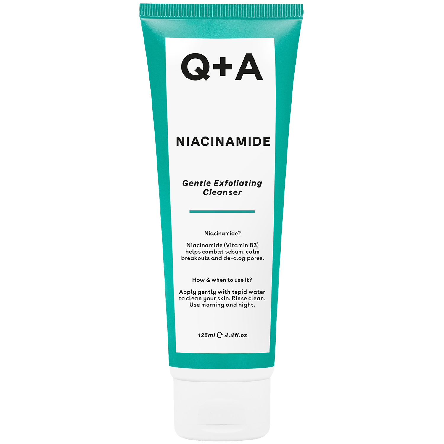 Q+A Niacynamide złuszczający żel do oczyszczania twarzy z niacynamidem, 125 ml