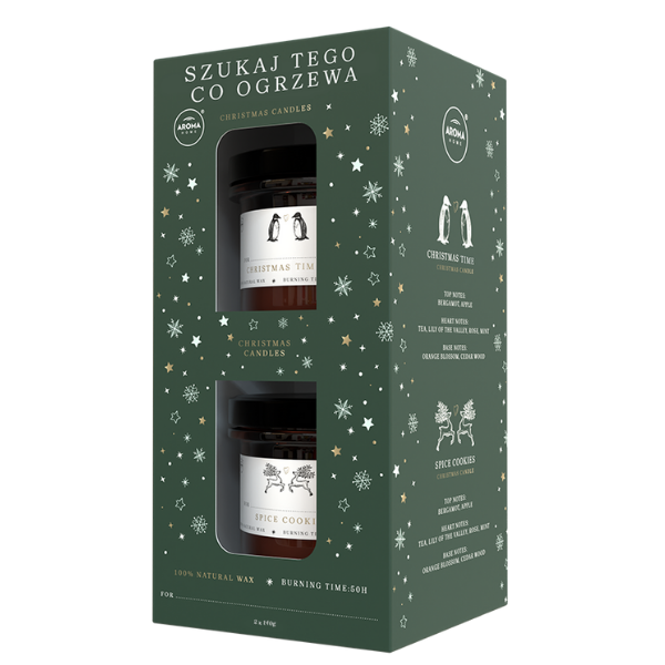Aroma Home Christmas Time zestaw: świeca zapachowa, 2x140 g