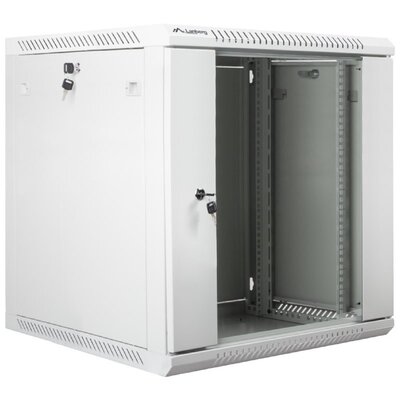 Szafa RACK LANBERG 19" 12U WF01-6612-10S 600 x 600 mm, Wisząca Szary