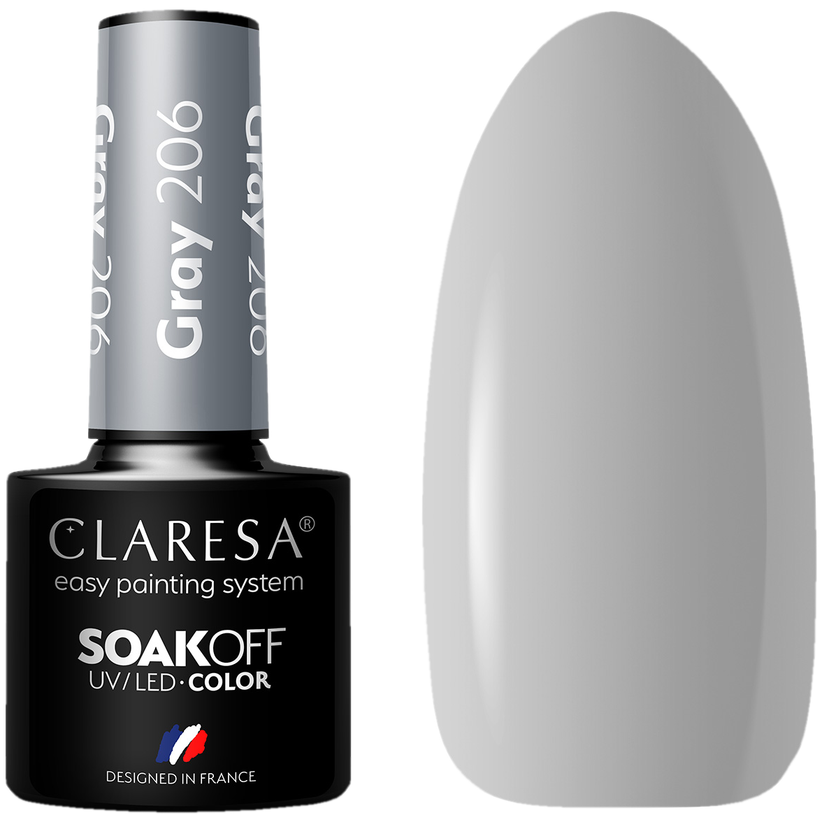 Claresa Gray lakier hybrydowy do paznokci 206, 5 g