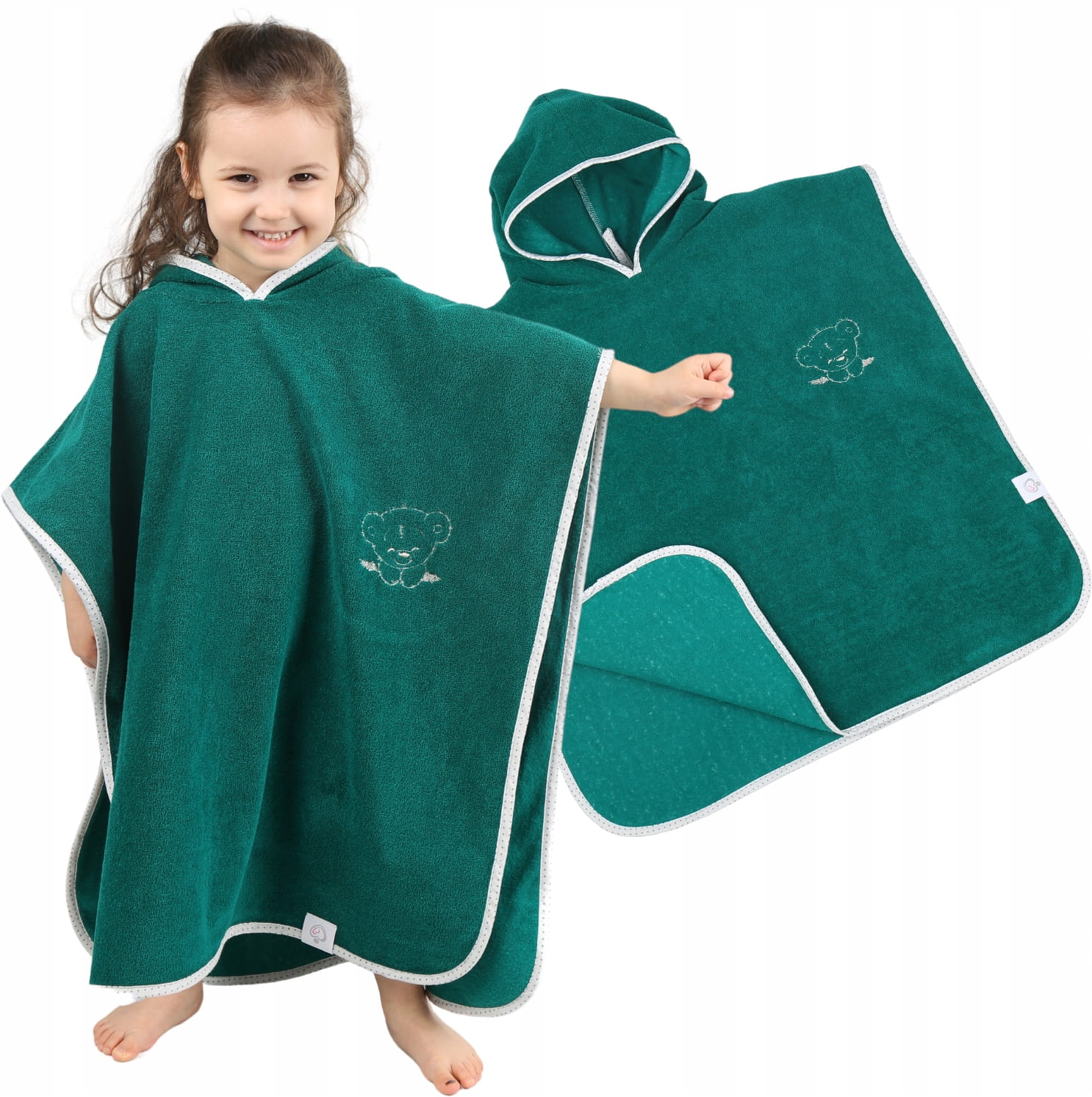 Babymam poncho kąpielowe okrycie z kapturem duże