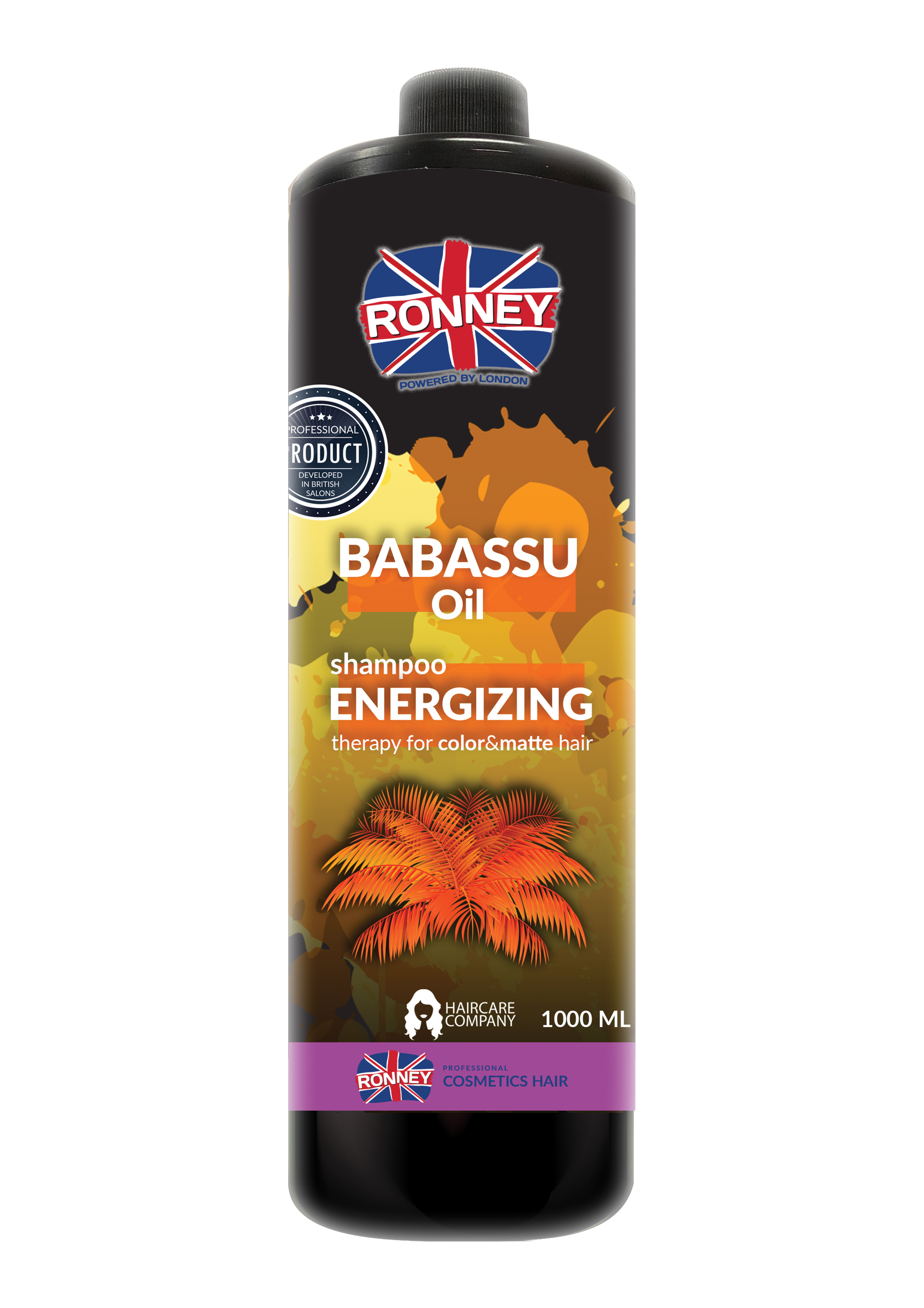 RONNEY Babassu Oil energetyzujący szampon do włosów farbowanych i matowych, 1000 ml