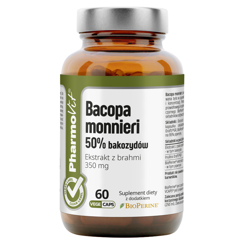 Pharmovit Bacopa monnieri 50% bakozydów, suplement diety, 60 kapsułek