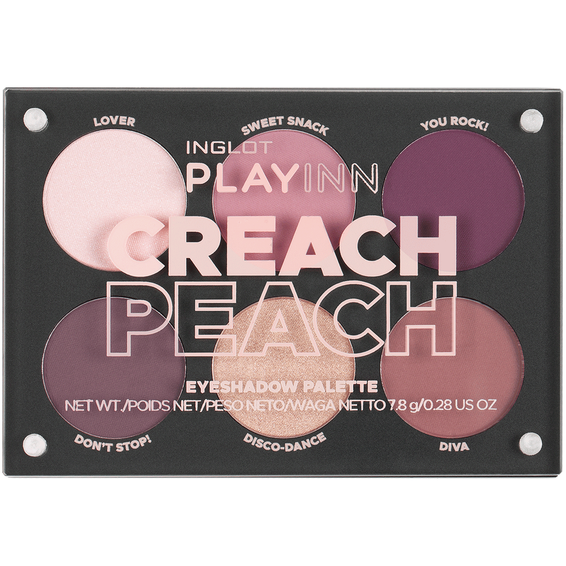 Inglot Playinn paleta cieni do powiek creach peach, 8 g