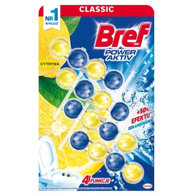 Kostka do WC BREF Power Aktiv Cytryna 4x50g