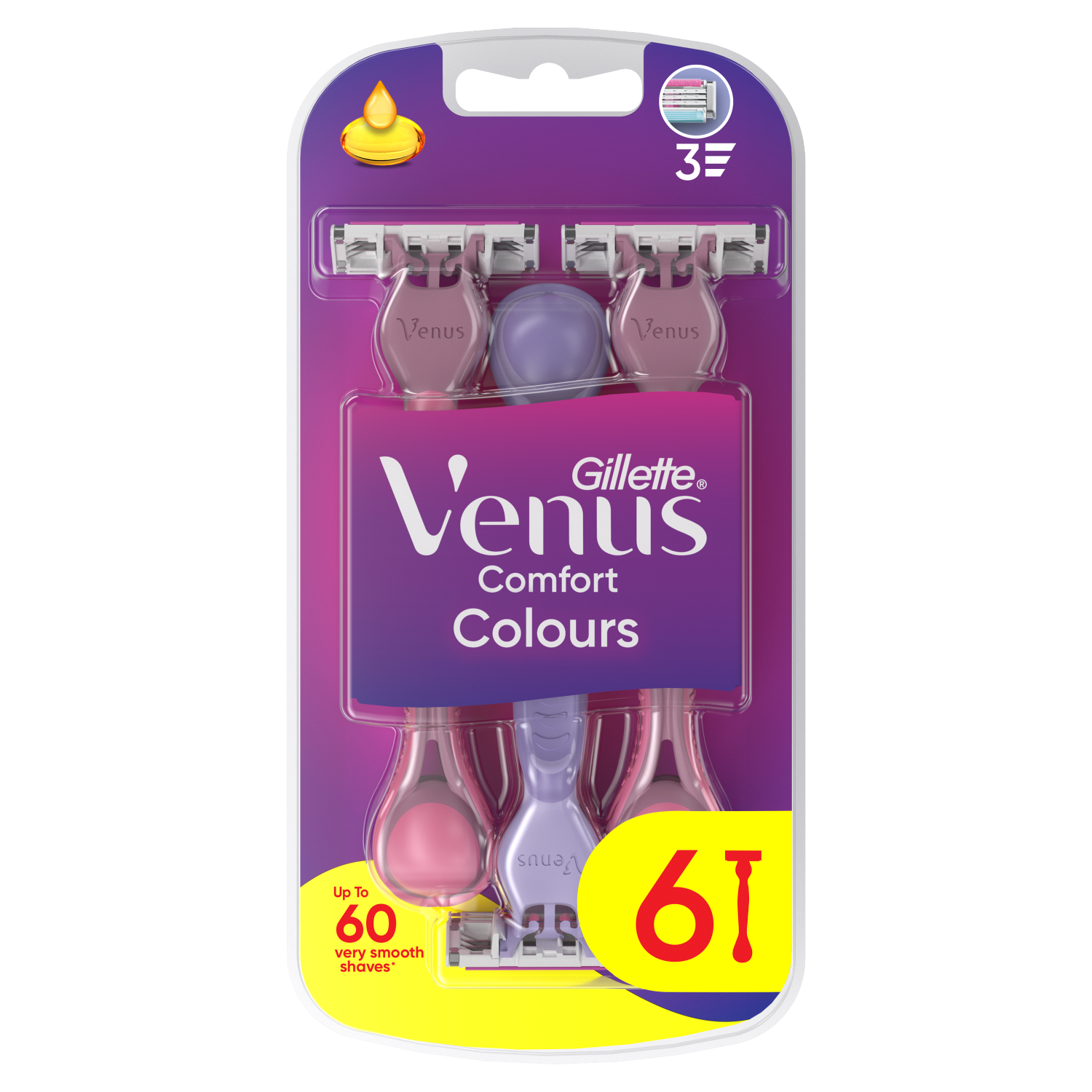 Gillette Venus 3 maszynki do golenia damskie, 6 szt./1 opak.