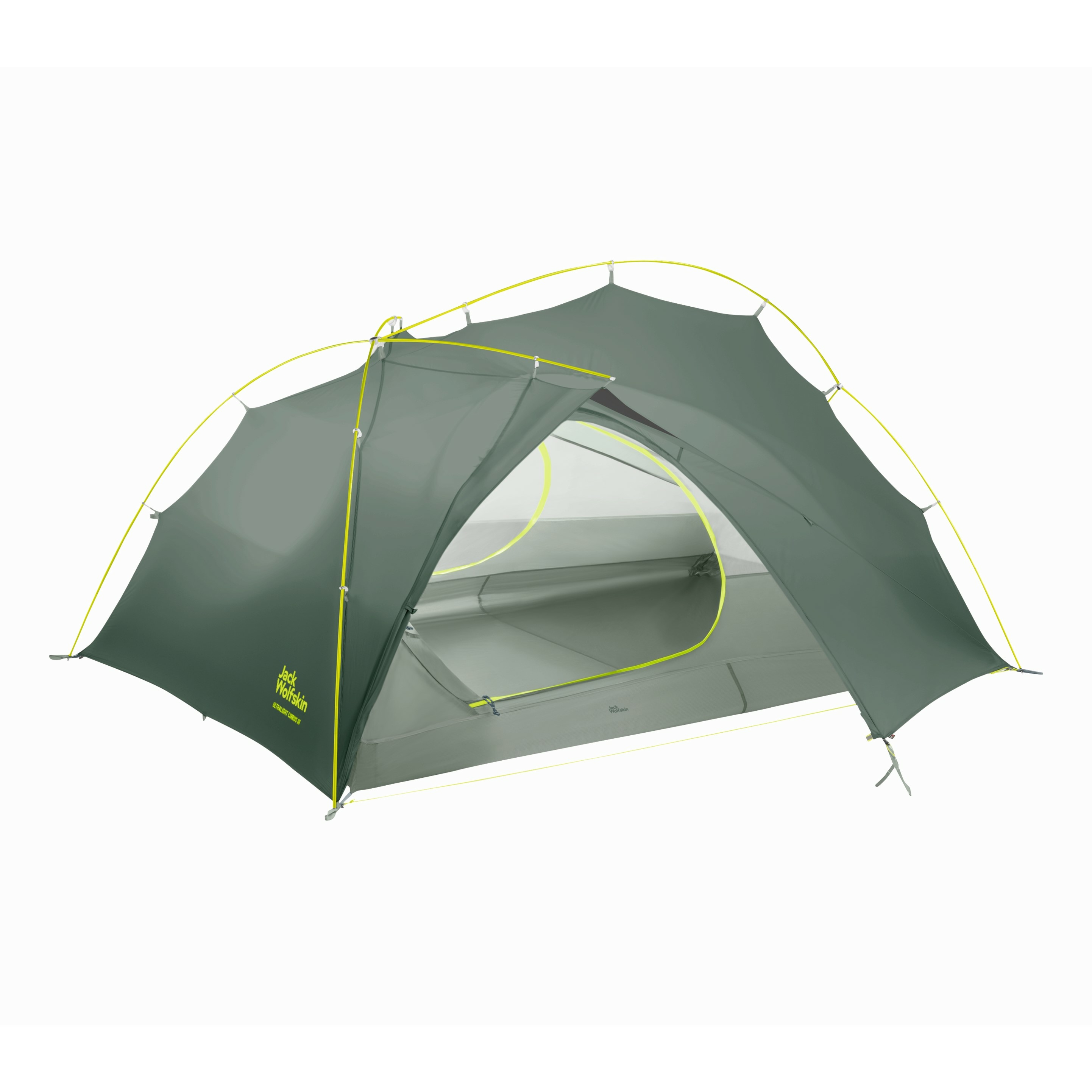 Namiot turystyczny dla 3 osób Jack Wolfskin STRATOS LITE III hedge green - ONE SIZE