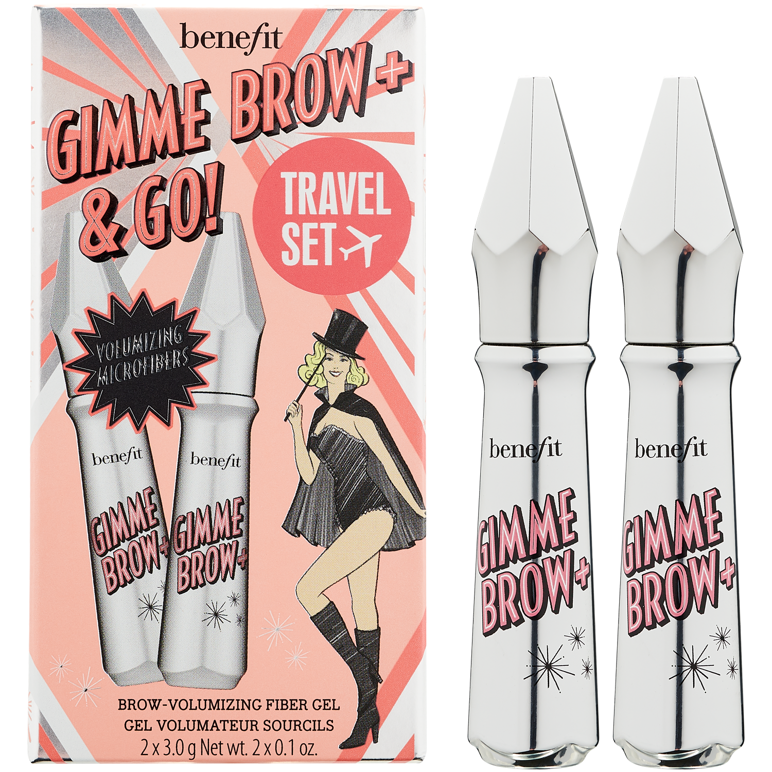 Benefit Gimme Brow+ zestaw: żel dodający brwiom objętości 3 Neutral Light Brown, 2x3 g/1 opak.