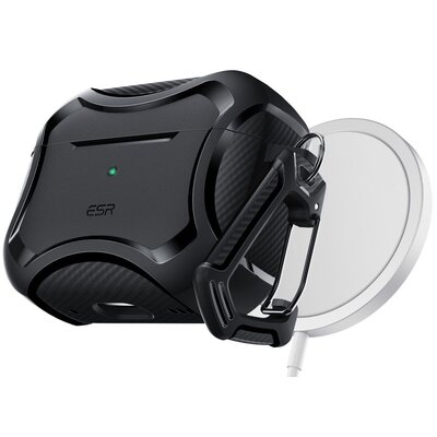 Etui na słuchawki ESR Cyber Armor HaloLock MagSafe do Apple Airpods Pro 1/2 Czarny