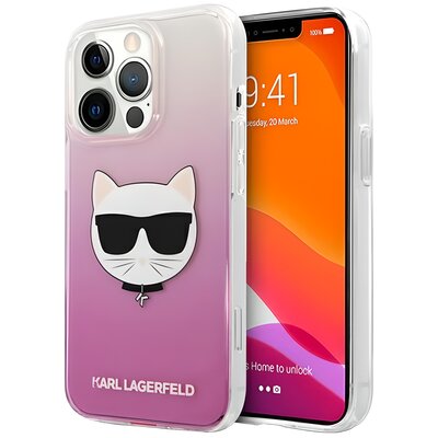 Etui KARL LAGERFELD Choupette Head do Apple iPhone 13 Pro Różowy
