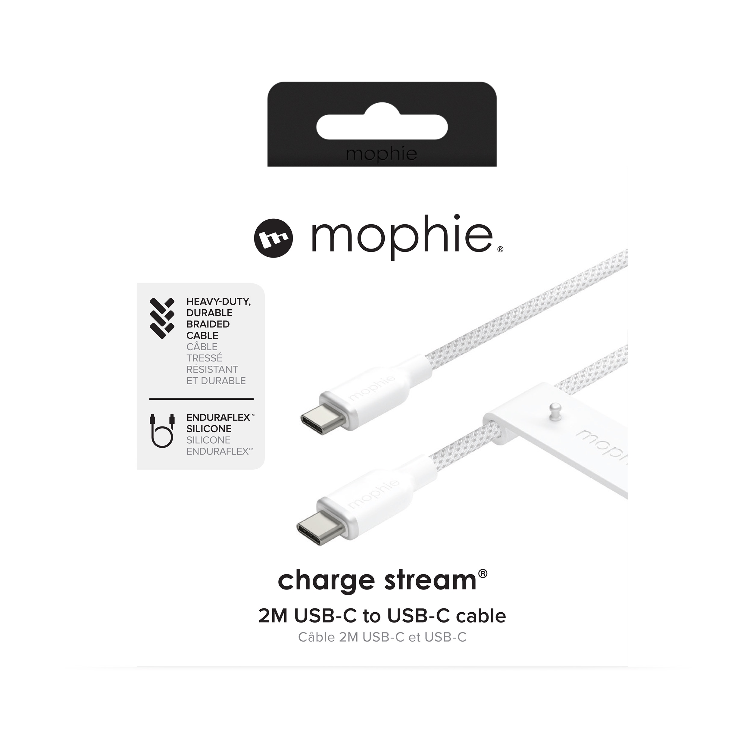 Mophie kabel 2m biały - kabel USB-C - USB-C