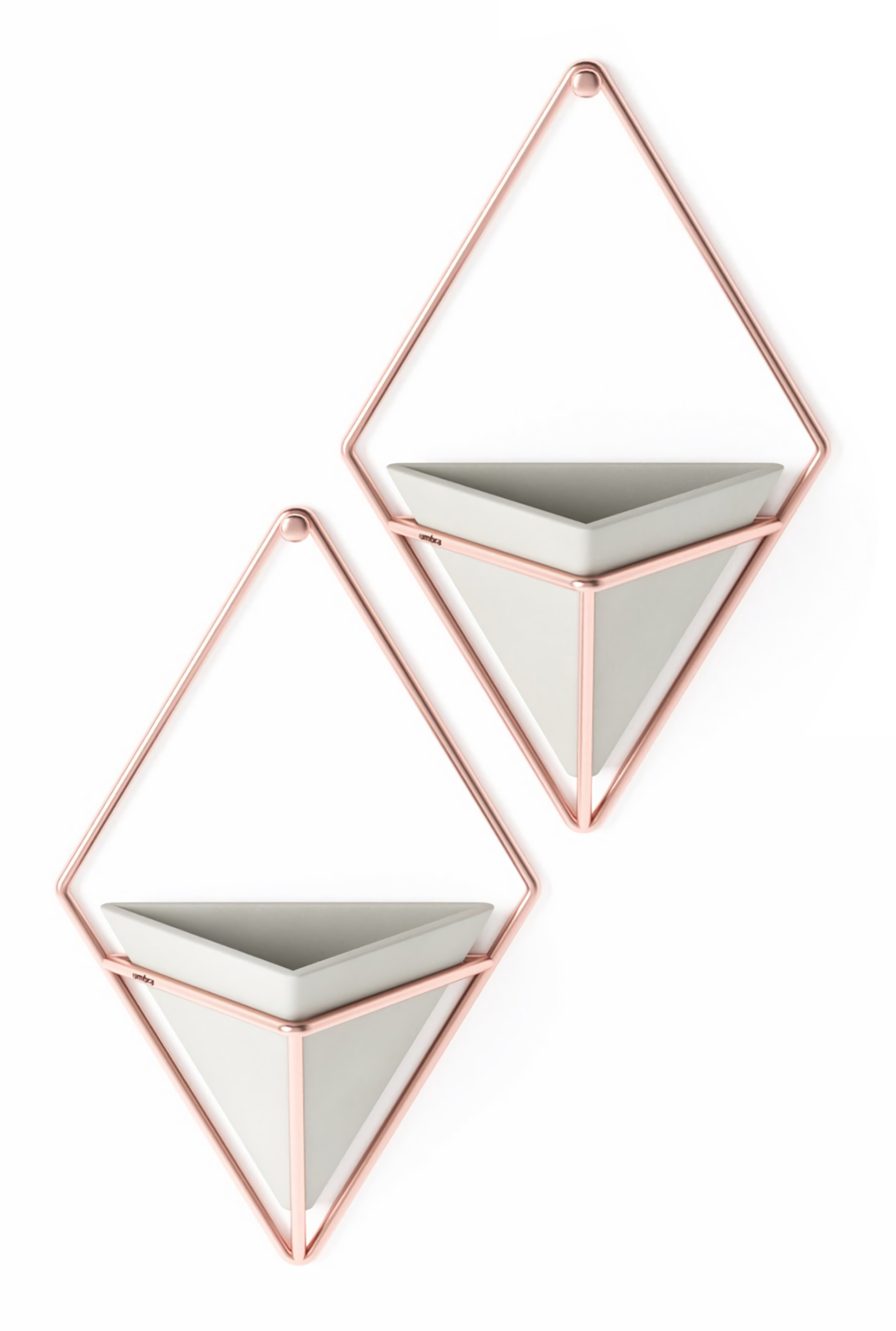 Umbra - Zestaw 2 pojemników/doniczek na ścianę Trigg roz. S szary