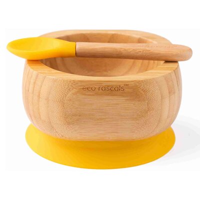 Miseczka bambusowa ECO RASCALS Głęboka Żółty