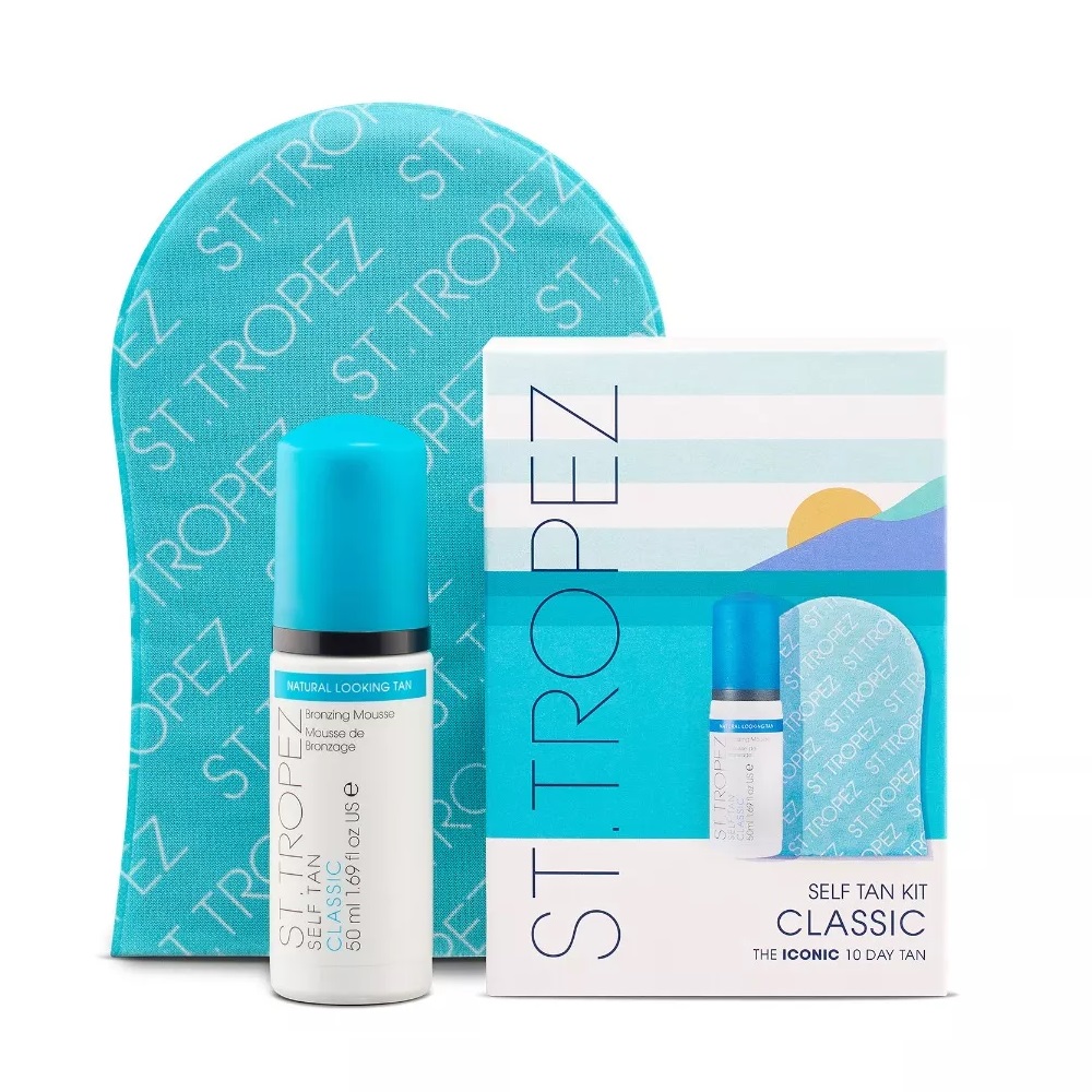 St. Tropez Self Tan Classic zestaw: samoopalająca ultra nawilżająca pianka, 50 ml + rękawica, 1 szt.