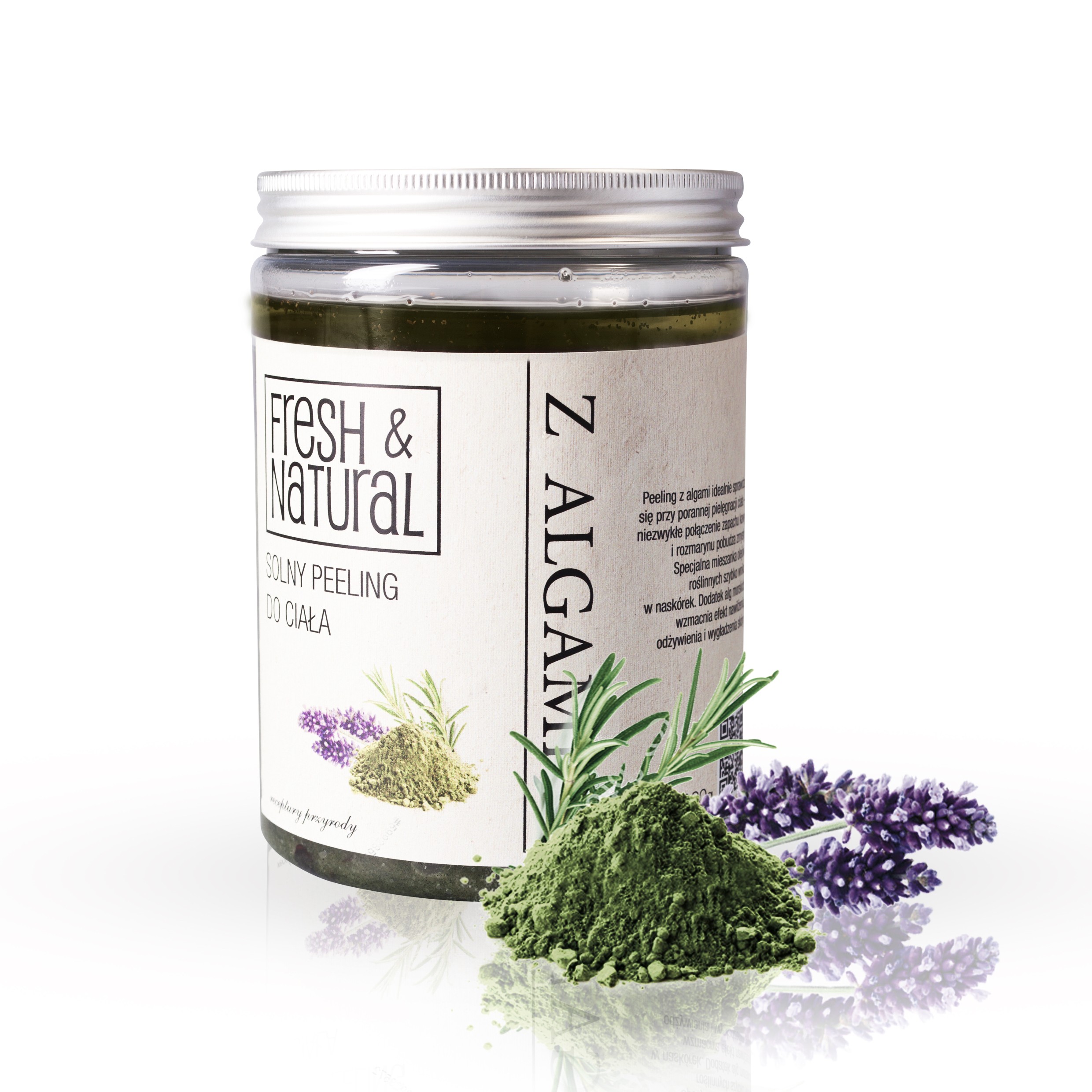 Fresh & Natural peeling solny do ciała algi, 1300 g