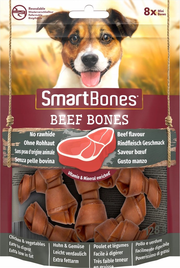 SMART BONES Beef mini 8 szt. przysmaki kości dla psów ras małych wołowina