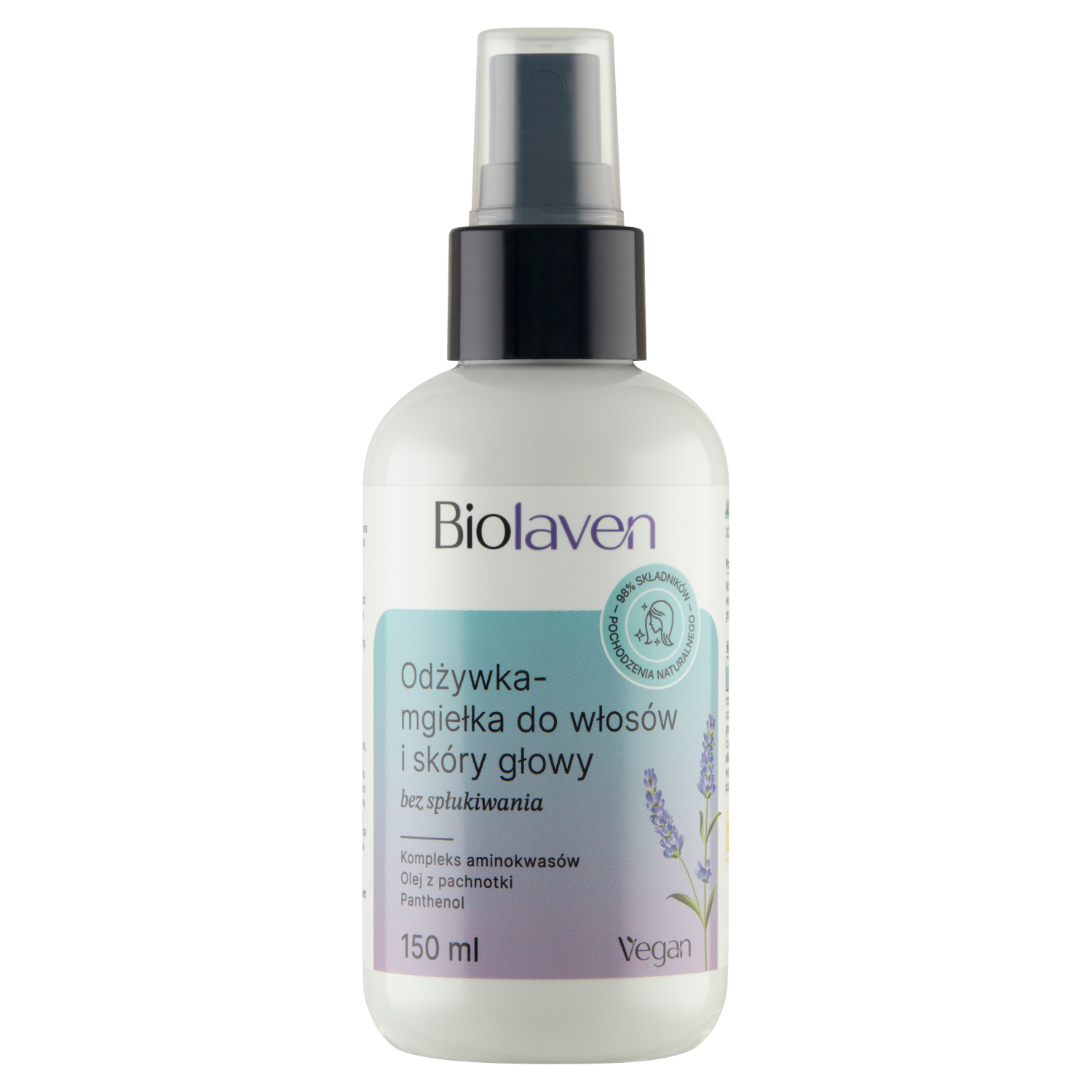 Biolaven organic Odżywka-mgiełka do włosów i skóry głowy Olej z pestek winogron & Olejek lawendowy, 150 ml