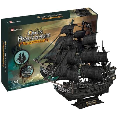 Puzzle 3D CUBIC FUN Okręt piracki Zemsta Królowej Anny T4018H (308 elementów)