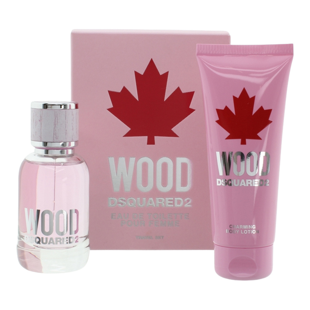 Dsquared2 Wood for Her zestaw damski: woda toaletowa, 50 ml + balsam do ciała, 100 ml