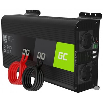 Przetwornica GREENCELL Pro 12V na 230V 1000W/2000W Czysta sinusoida
