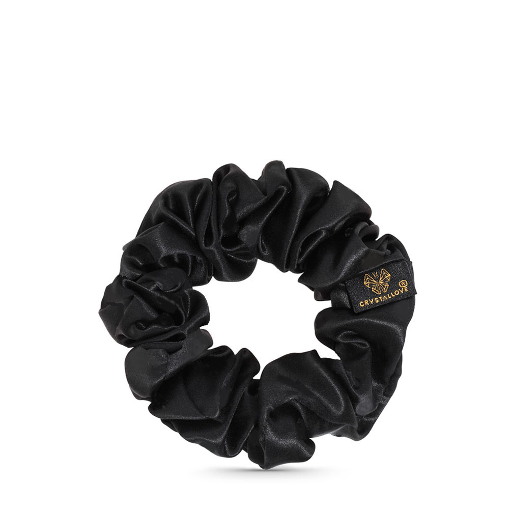 Crystallove Beauty Collection gumka do włosów z jedwabiu black, 1 szt.