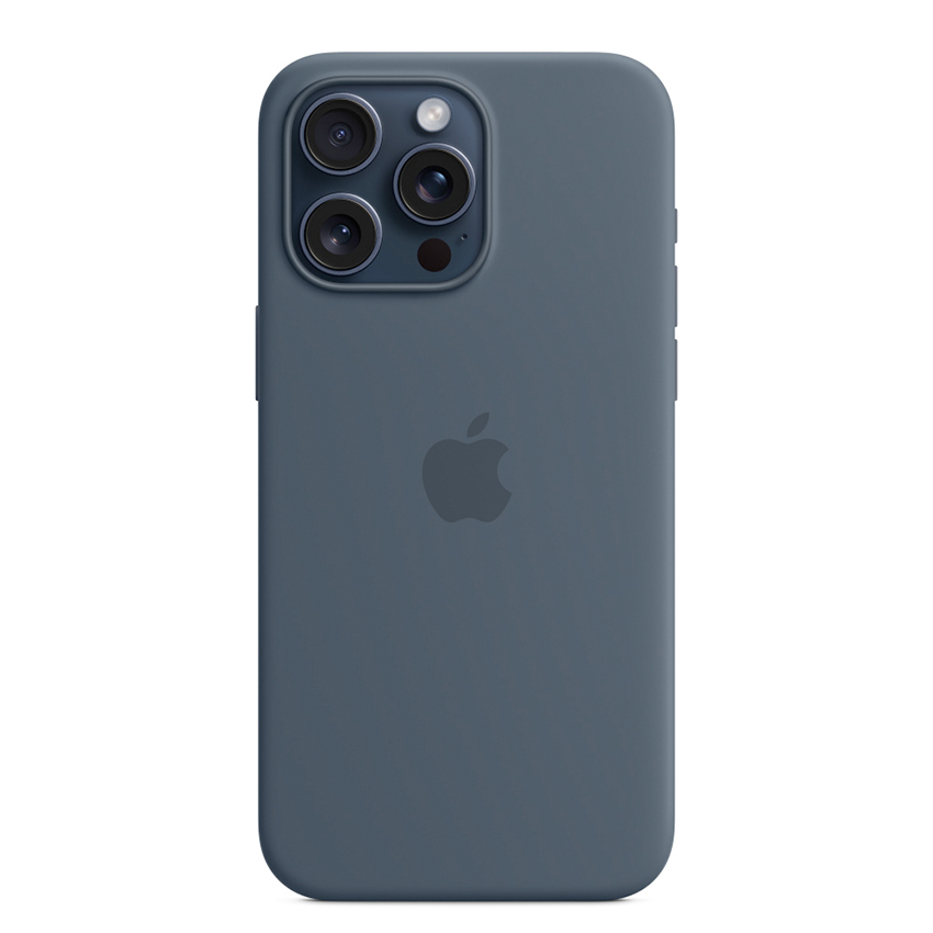 Apple iPhone 15 Pro Max Silicone Case with MagSafe - Storm Blue