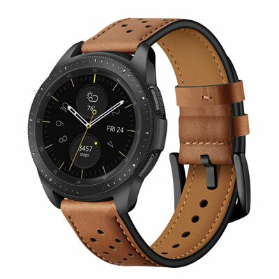 Pasek TECH-PROTECT Leather do Samsung Galaxy Watch 4/5/5 Pro/6/FE (szerokość paska 20 mm) Brązowy