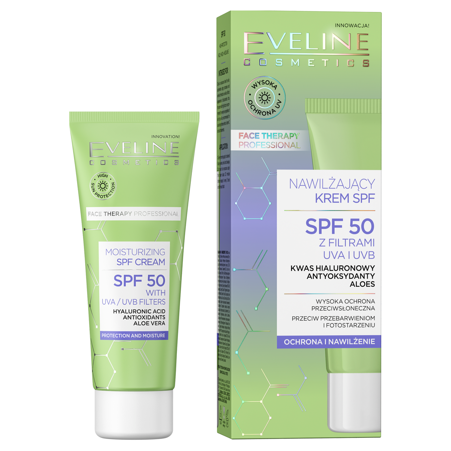 Eveline Cosmetics nawilżający krem z SPF50 do twarzy, 30 ml