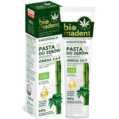 Pasta do zębów BIO MADENT Konopna Łagodząca 100 ml