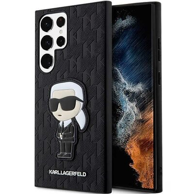 Etui KARL LAGERFELD Saffiano Monogram Ikonik do Samsung Galaxy S23 Ultra Czarny