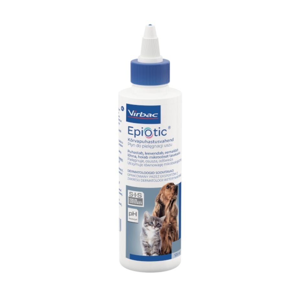 VIRBAC Epiotic Ear cleanser płyn do pielęgnacji uszu dla kotów i psów 125 ml