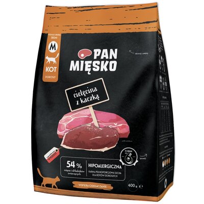 Karma dla kota PAN MIĘSKO Cielęcina z kaczką M 400 g
