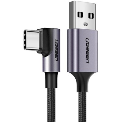 Kabel kątowy USB - USB-C UGREEN US284 QC 1 m Czarny