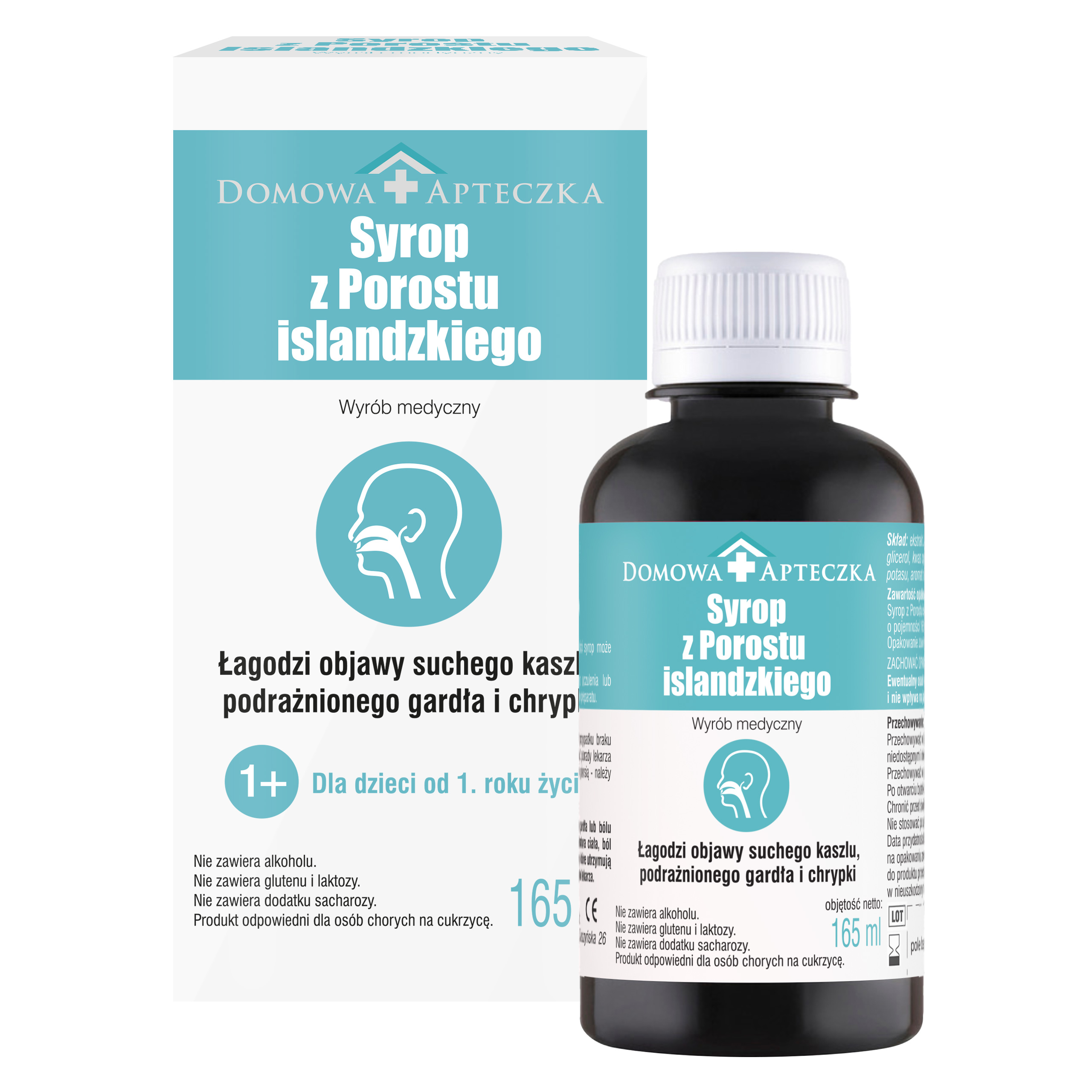 Domowa Apteczka syrop z porostu islandzkiego na gardło, 165 ml