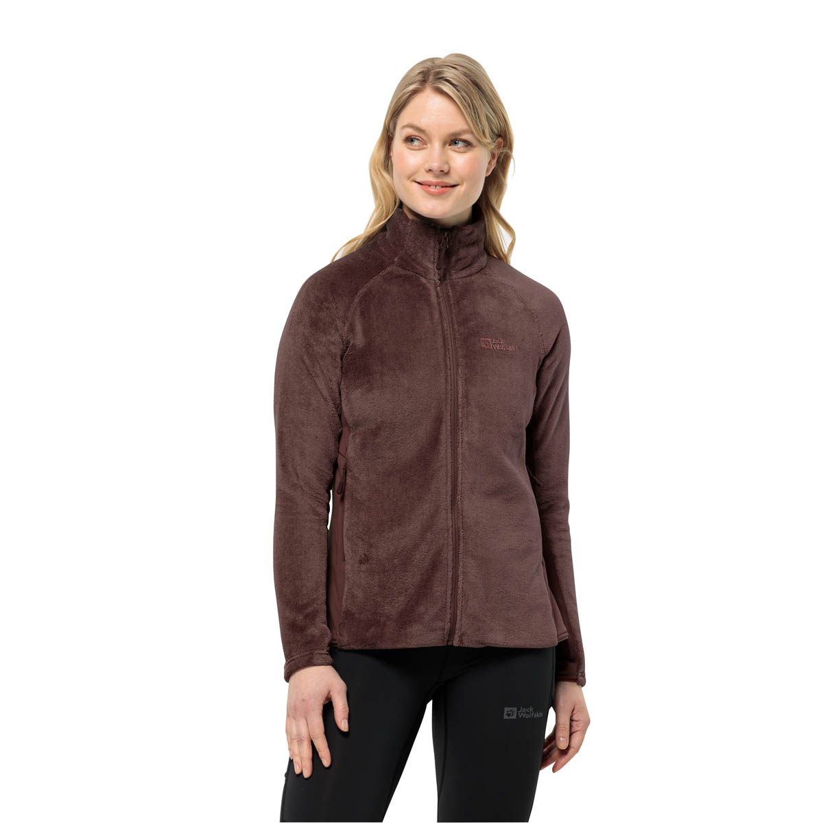 Damska kurtka polarowa Jack Wolfskin ROTWAND FZ W dark maroon - M