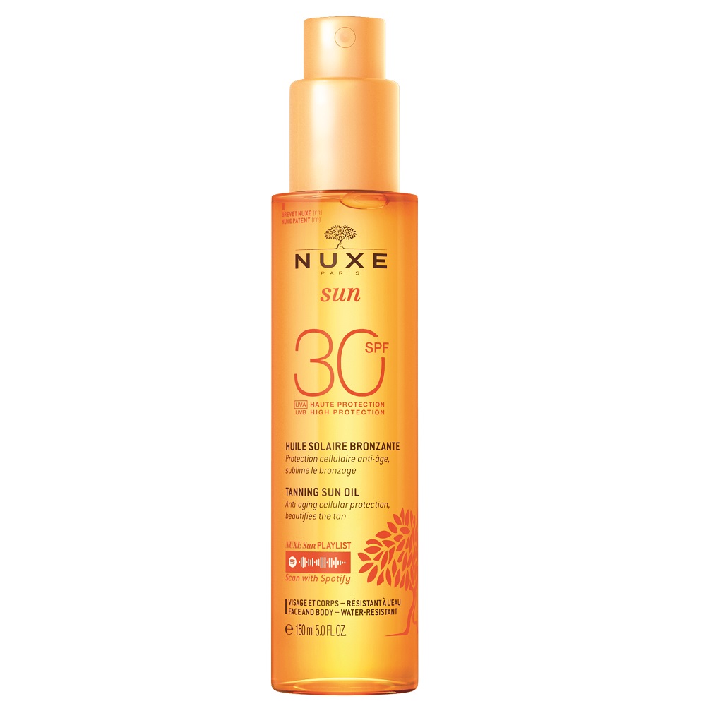 Nuxe Sun brązujący olejek do opalania twarzy i ciała SPF30, 150 ml
