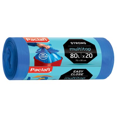 Worki na śmieci PACLAN Multitop 80 L (20 sztuk) Niebieski