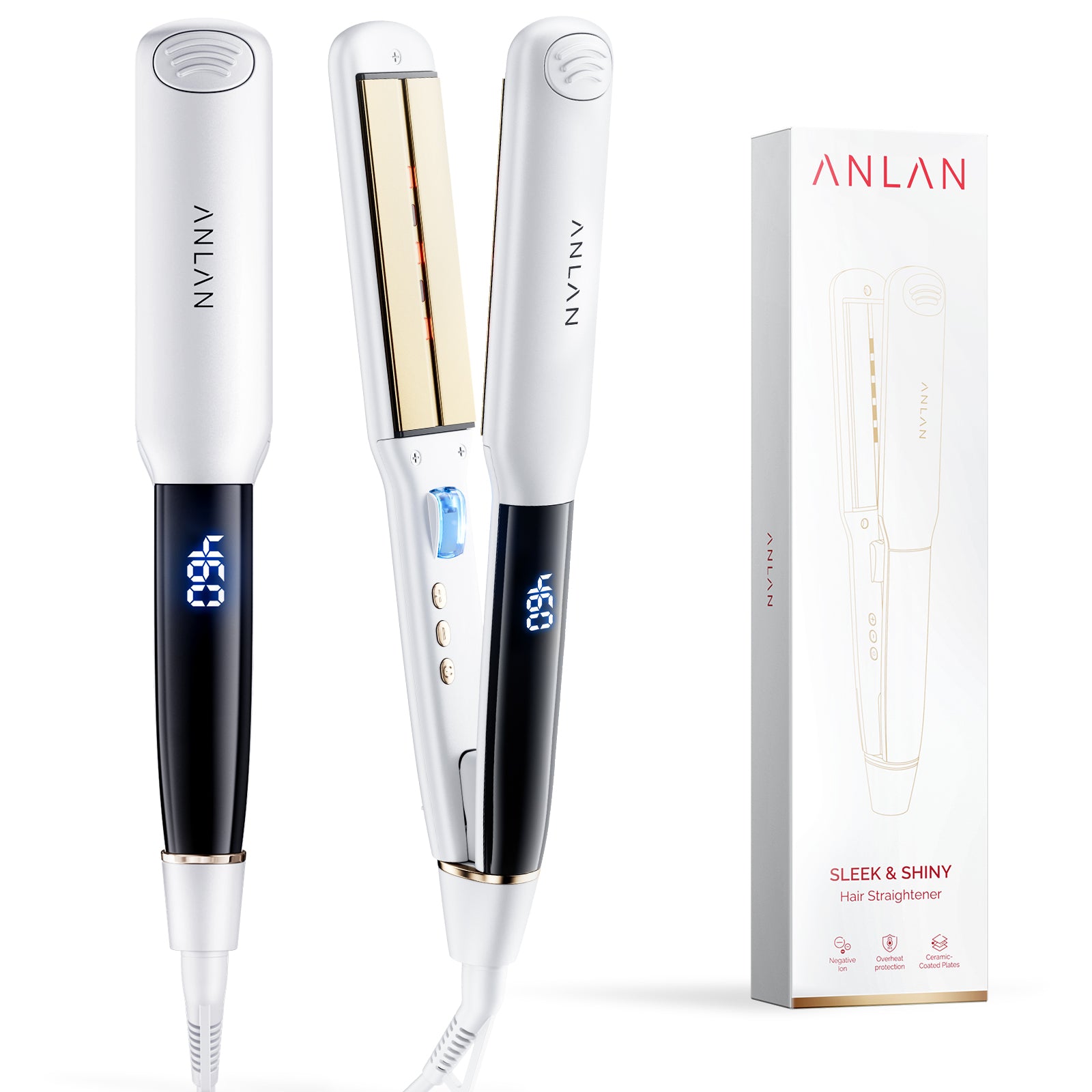 ANLAN SHINING HAIR STRAIGHTENER prostownica do włosów, 1 szt.