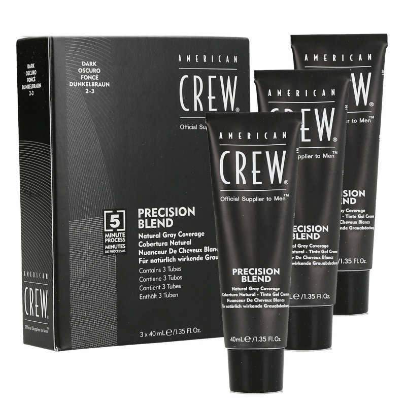 American Crew Precision Blend odsiwiacz do włosów dla mężczyzn 2-3 Dark, 3x40 ml/1 opak.