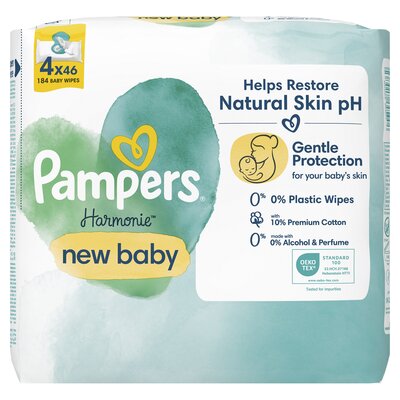 Chusteczki nawilżane PAMPERS Harmonie New Baby (184 szt.)