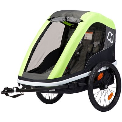 Przyczepka rowerowa HAMAX Avenida Twin 45kg Pasy Limonkowy